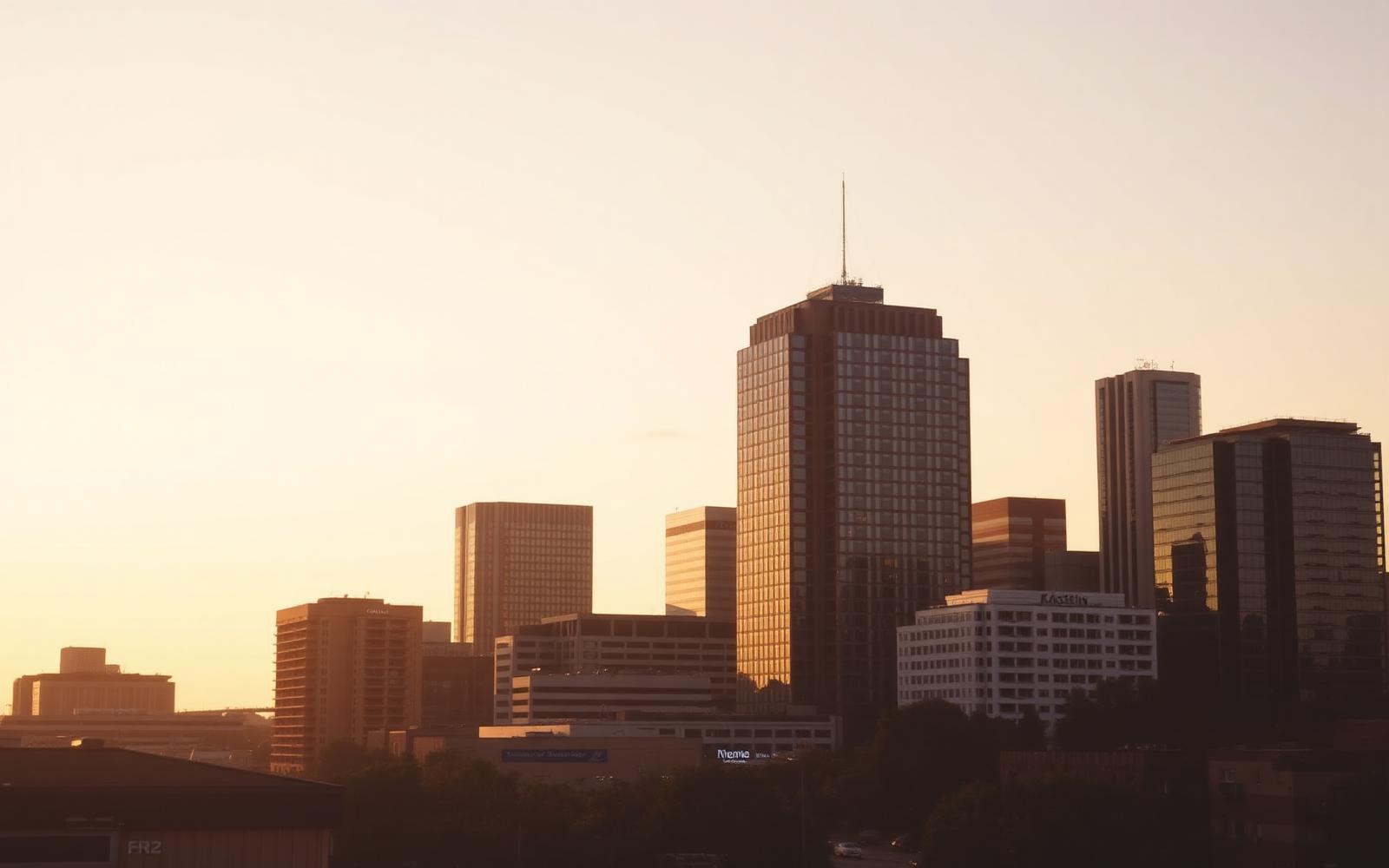 Austin Texas skyline at golden hour