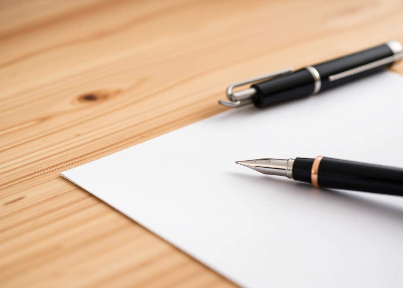 Pen and document on a desk